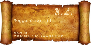 Mogyoróssy Lili névjegykártya